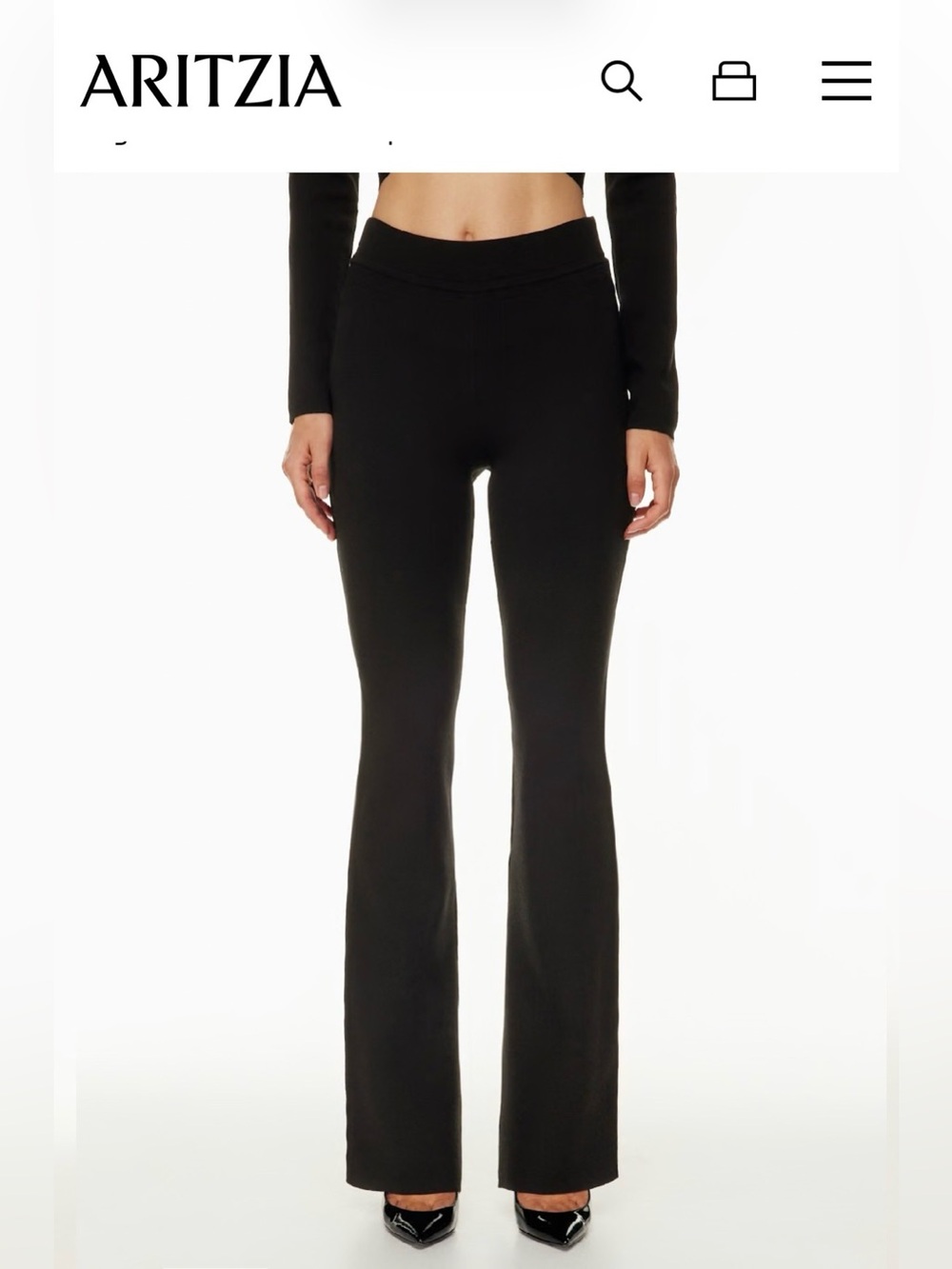 Aritzia Black Paramount Pant
High-waisted knit flared pants Size L
